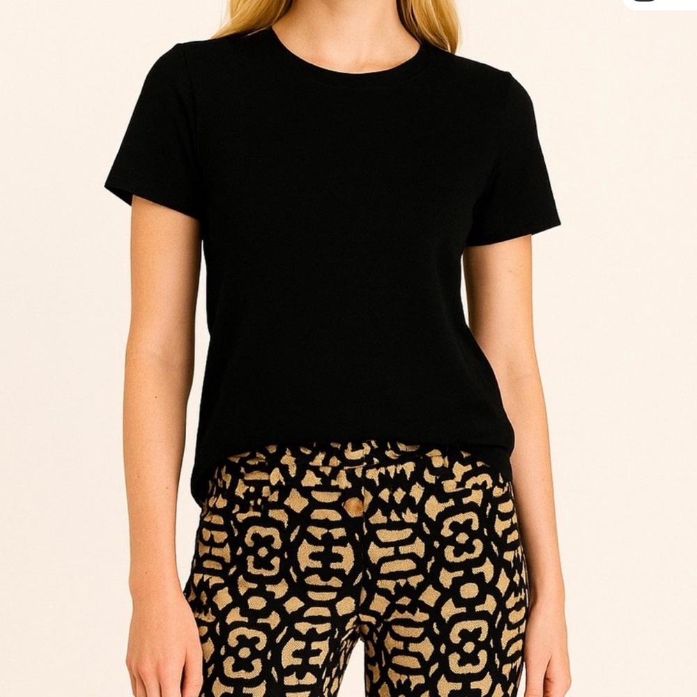 Gretchen Scott Designs Black and Cream Patterned Pants